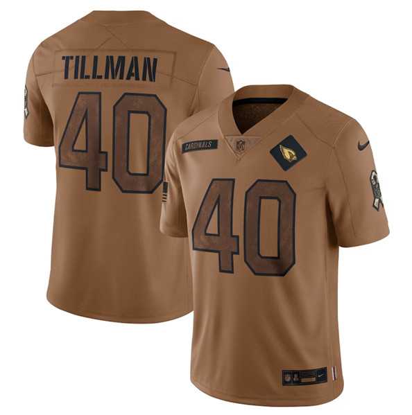 Mens Arizona Cardinals #40 Pat Tillman 2023 Brown Salute To Service Limited Football Stitched Jersey Dyin->arizona cardinals->NFL Jersey